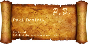 Paki Dominik névjegykártya